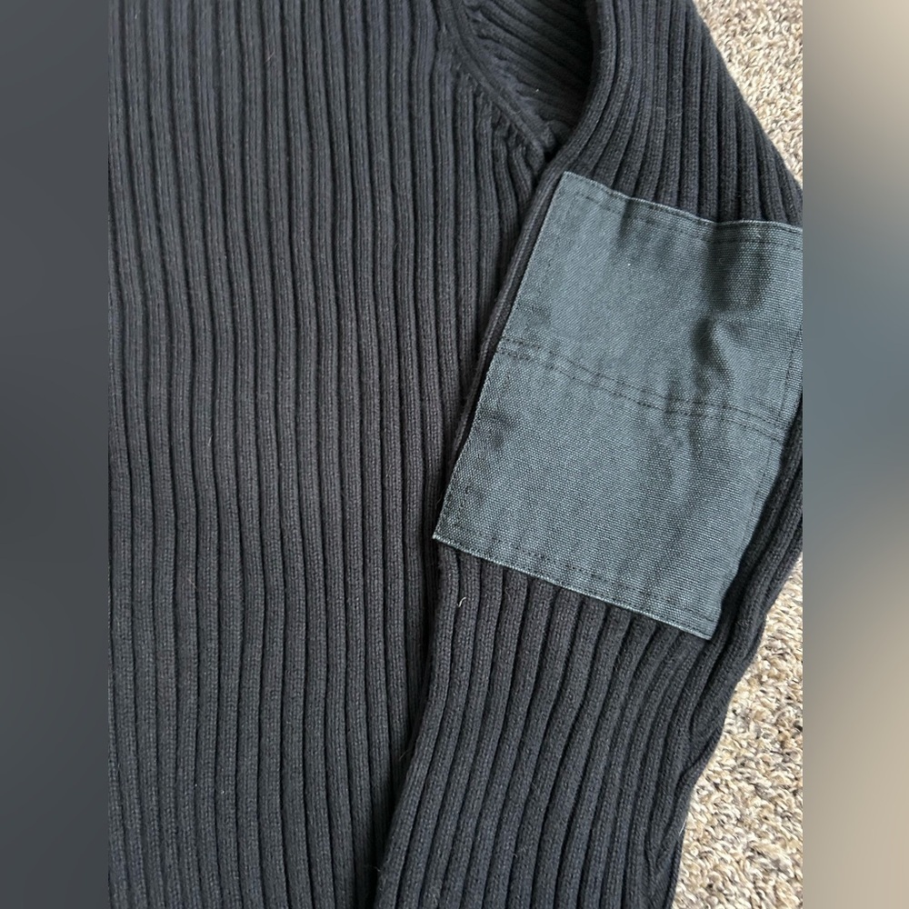 Nautica Men’s Navy Blue Wide Ribbed Y2K Quarter Zip Sweater size L - Picture 3 of 9